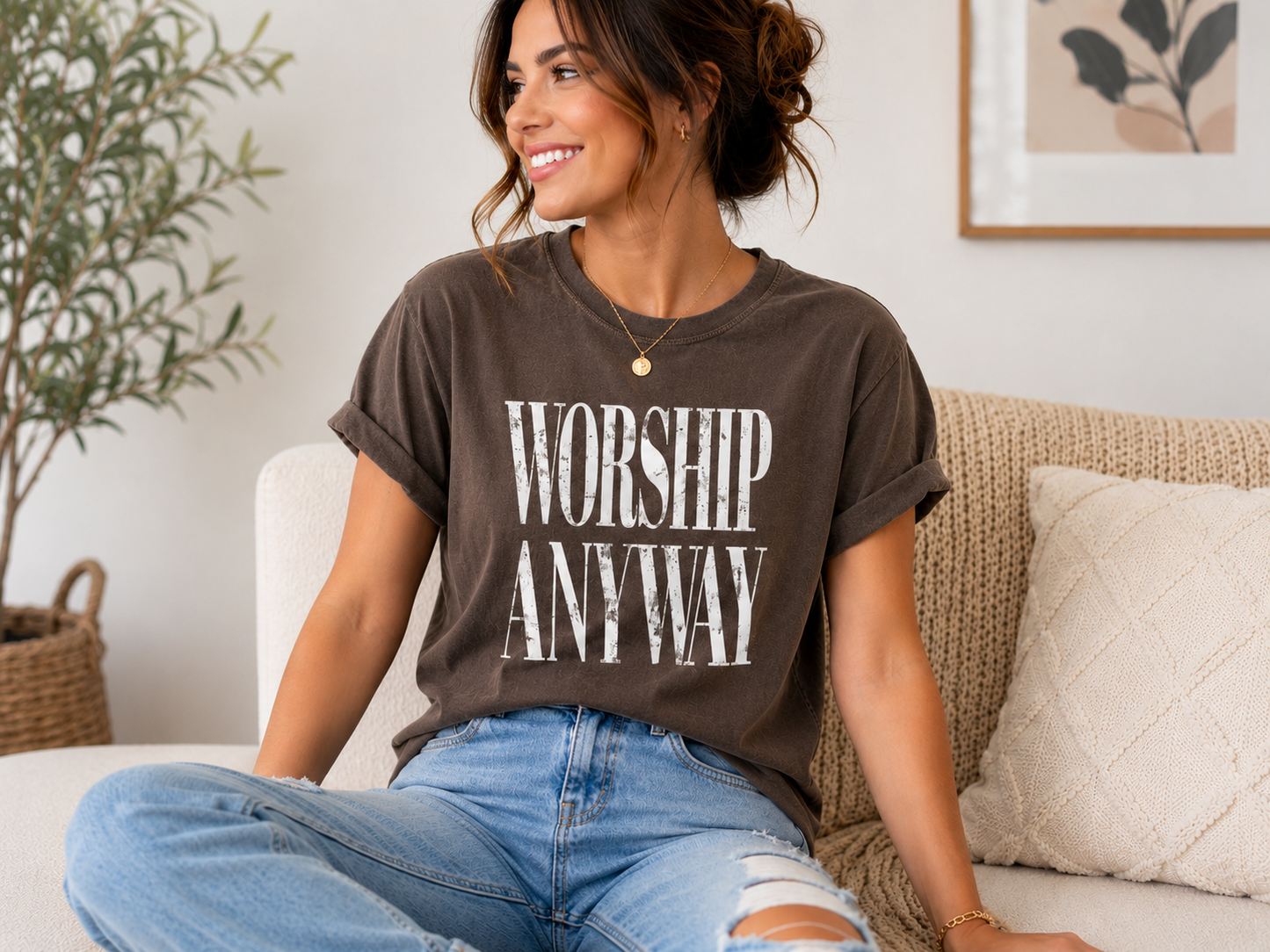 Worship Anyway Christian Comfort Colors T-Shirt