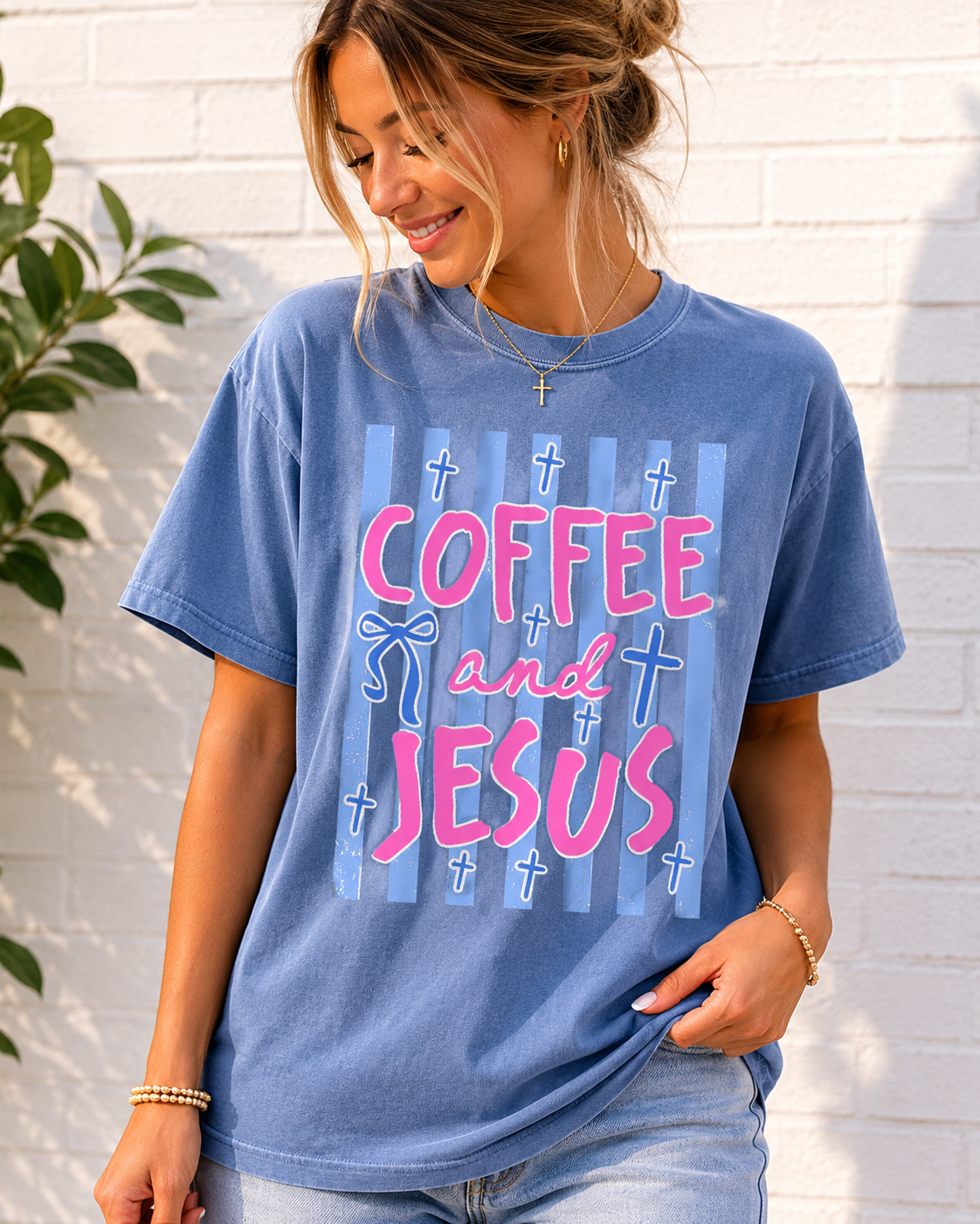 Coffee and Jesus Christian Comfort Colors T-Shirt |