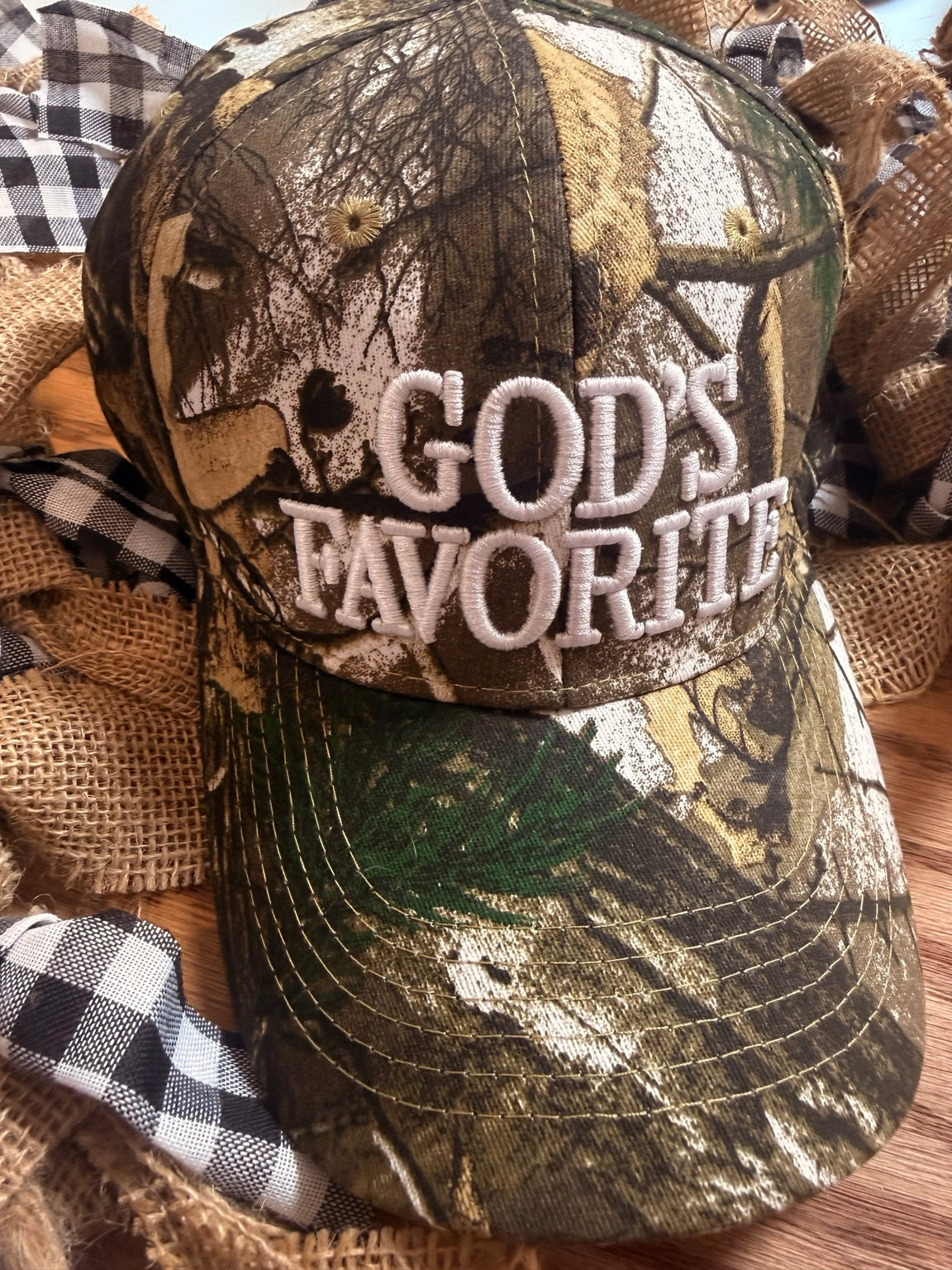 God's Favorite Embroidered Camo Hat