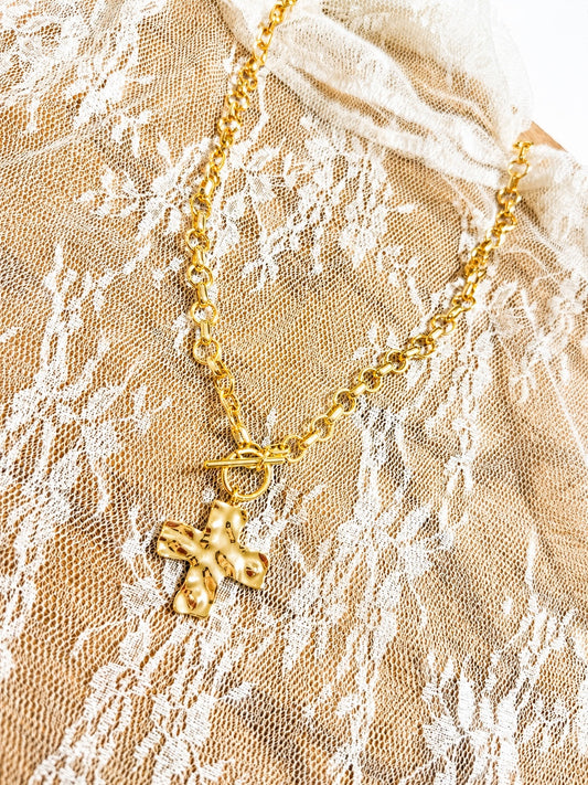 Gold Cross Pendant Necklace
