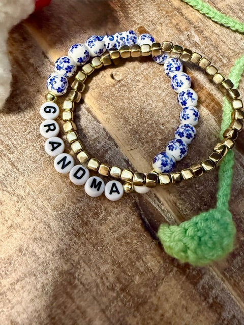 Personalized Grandma Bracelet Set