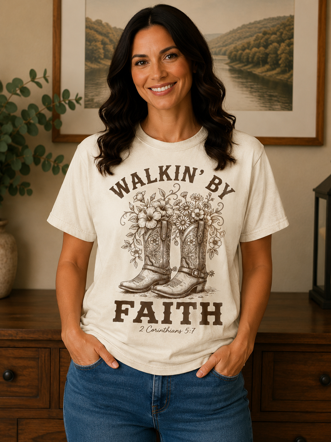 Walkin' By Faith Comfort Colors® Christian T-Shirt